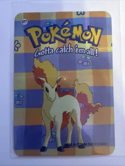 Ponyta #077 2000 Pokemon Vending Prism Holo Sticker Card - Image 1