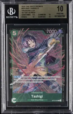 2025 ONE PIECE PROMOS TREASURE CUP '25 TOP 16 PRIZE ##OP12031 TASHIGI R BGS 10 - Image 1