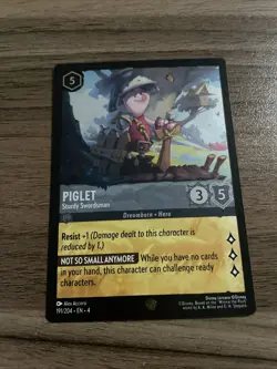 Piglet - Sturdy Swordsman 191/204 Legendary COLD FOIL Ursula's NM Disney Lorcana - Image 1