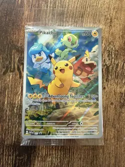 Pikachu - SVP027 Paldea Evolved Black Star Promo Pokemon TCG SEALED - Image 1