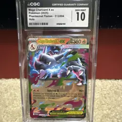 Pokemon TCG Phantasmal Flames Mega Charizard X EX 013/094 Holo CGC 10 EN - Image 1