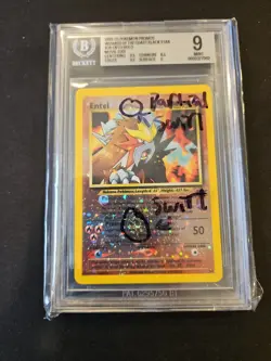 2001 Pokemon Movie Entei #34 Wotc Black Star Promo BGS 9 MINT SWIRL New Cert - Image 2