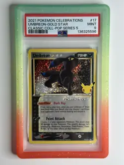 2021 Pokemon Celebrations Umbreon Gold Star Classic Coll Pop Series 5 #17 PSA 9 - Image 1