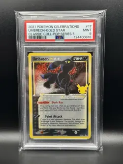 2021 Pokemon Celebrations Classic Coll Umbreon Gold Star #17 Pop Series 5 PSA 9 - Image 1