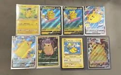 Pikachu Pokemon 8 Card Collection Lot. Holo, Ultra and Secret Rare. - Image 1