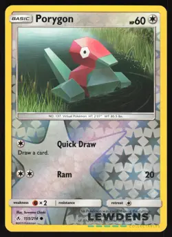 Porygon - 155/214 - Reverse Holo Common - Unbroken Bonds - Pokemon Card - Image 1