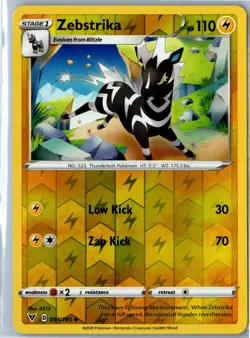 Zebstrika - Vivid Voltage 054/185 - Uncommon Reverse Holo LP - Pokemon Card - Image 1