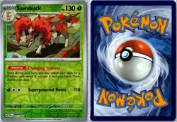 Pokemon Card - Sawsbuck 017/162 Temporal Forces Uncommon Reverse Holo Near Mint - Image 3