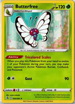 Pokemon Card - Butterfree Fusion Strike 003/264 2021 Rare Holo Holo Near Mint - Image 1