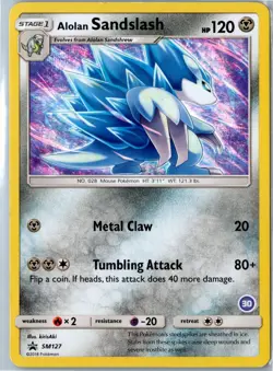 Pokemon Card - Alolan Sandslash - Sun & Moon Promo SM127 Promo Heavily Played - Image 1