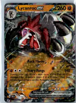 Pokemon Card - Lycanroc ex Paldea Evolved 117/193 Double Rare Holo LP - Modern - Image 1