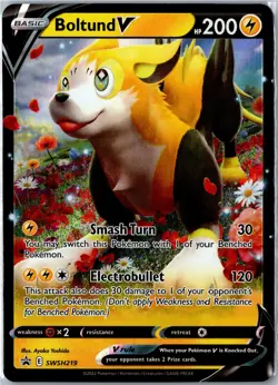 Pokemon Card - Boltund V Sword & Shield Promo SWSH219 Promo Holo Near Mint - Image 1