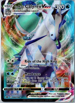 POKEMON CARD - ICE RIDER CALYREX VMAX 046/198 CHILLING REIGN VMAX RARE HOLO NM - Image 1