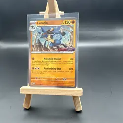 Lucario (Scarlet & Violet Stamped) 114/198 Cosmos Holo Pokemon Card NM - Image 1