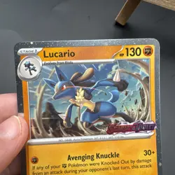 Lucario (Scarlet & Violet Stamped) 114/198 Cosmos Holo Pokemon Card NM - Image 3