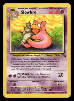 Slowbro 43/62 Unlimited Uncommon Fossil Pokemon Card - Image 2
