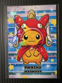 Poncho Pikachu Magikarp Gold Star Holo Pokemon Card Database Christmas Peru - Image 1