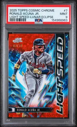 2025 TOPPS COSMIC CHROME LIGHT SPEED LUNAR ECLIPSE RONALD ACUNA JR. 05/10 PSA 9 - Image 1