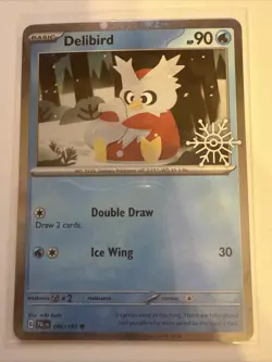 Delibird 046/193 Pokemon TCG Holiday Calendar 2025 Festive Stamp Promo Card - Image 1