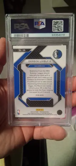 DERECK LIVELY II RC 2023-24 Panini Prizm #26 Emergent SILVER Prizm PSA 10 👀 - Image 2