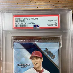2018 Topps Chrome Foil Hobby Pack PSA 10 Shohei Ohtani Soto Acuna RC’s Pop 7 - Image 2