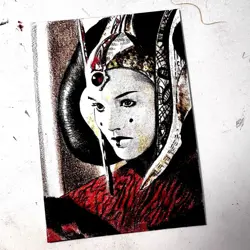 Star Wars Queen Amidala PSC Sketch Card By Chris Owen Art - Image 1