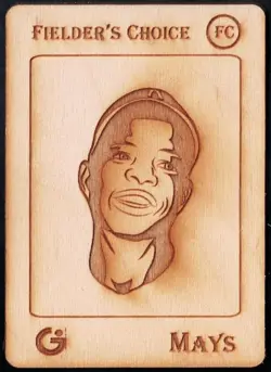 WILLIE MAYS - Rare GYPSY OAK Wood Engraving BASEBALL Card - FAN CRAZE ART - Image 1