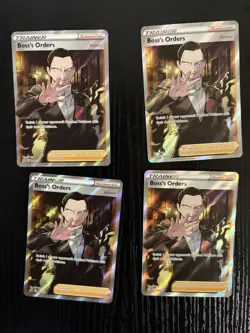 Pokemon Boss’s Orders Giovanni 189/192 Full Art Rebel Clash Near Mint Playset - Image 1
