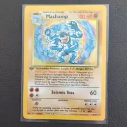 Pokemon TCG Machamp 8/102 Base Holo Rare 1st Edition - Image 1