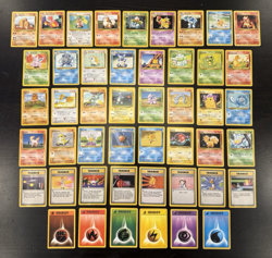 Pokemon Base Set Unlimited Mixed Lot 47 Card Set w/ Trainer & Energy Cards - Image 1