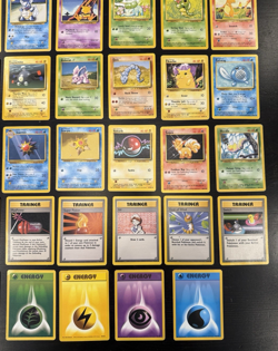 Pokemon Base Set Unlimited Mixed Lot 47 Card Set w/ Trainer & Energy Cards - Image 5