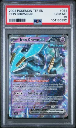 2024 Pokemon Tef En-Temporal Forces #081 Iron Crown Ex PSA 10 - Image 1