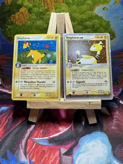 Pokemon TCG Ampharos ex 89/97 Dragon Holo & Unseen Forces Stamped Holo 1/115 - Image 1