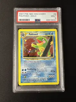 Politoed 8/75 Neo Discovery Pokemon TCG Holo Rare 2001 Komiya PSA 9 MINT - Image 1