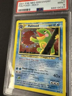 Politoed 8/75 Neo Discovery Pokemon TCG Holo Rare 2001 Komiya PSA 9 MINT - Image 3