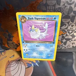Dark Vaporeon 1st Edition 45/82 NM 2000 Pokemon Team Rocket WOTC Vintage Card - Image 2