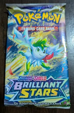 1X Pokemon Brilliant Stars Booster Pack TCG Card Game SEALED - Image 1