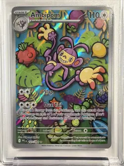 2025 POKEMON PFL EN-PHANTASMAL FLAMES ILLUSTRATION RARE #107 AMBIPOM PSA 9 - Image 2