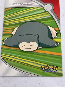 MINT Snorlax #HV14 Pokemon Topps Heroes & Villains Series 2 TV Animation Vintage - Image 2