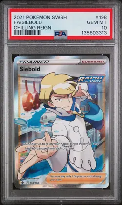 Pokemon Chilling Reign Siebold 198 PSA 10 - Image 1