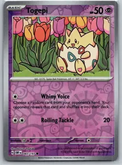Togepi 083/197 Common Obsidian Flames Pokemon Reverse Holo Near Mint - Image 1