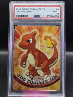PSA 9 1999 TOPPS POKEMON TV #5 CHARMELEON Vintage Graded Mint Pokemon Chrome - Image 1