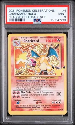 2021 POKEMON CELEBRATIONS CLASSIC COLLECTION #4 CHARIZARD-HOLO PSA 9 - Image 1