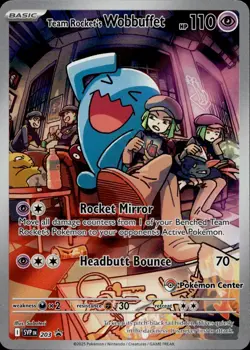 Pokemon Scarlet & Violet Promo Team Rocket's Wobbuffet Pokemon Center Exc. 203 - Image 2