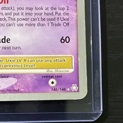 Nintendo Pokemon TCG Uxie LV.X 146/146 World Championships 2009 English - Image 5