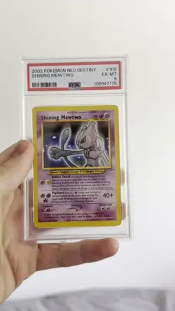 Shining Mewtwo Neo Destiny Unlimited Holo 109/105 PSA 6 Graded Pokemon Card - Image 2