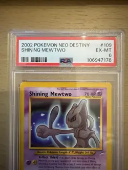 Shining Mewtwo Neo Destiny Unlimited Holo 109/105 PSA 6 Graded Pokemon Card - Image 3
