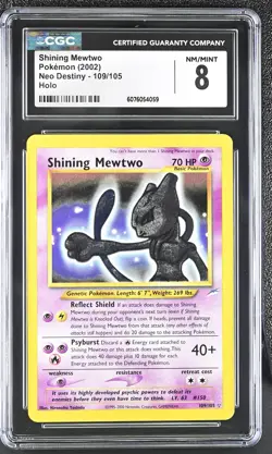 CGC 8 Shining Mewtwo 2002 Neo Destiny 109/105 Holo Pokemon Card - Image 1