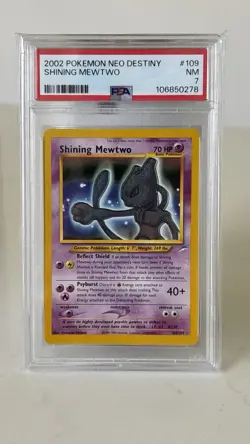 Pokemon TCG Shining Mewtwo Neo Destiny Holo Card 109/105 Secret Rare - PSA 7 - Image 1
