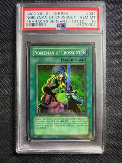 PSA 10 GEM MINT 2002 YU-GI-OH! Nobleman of Crossout Pharaohs Servant 1st Edition - Image 1